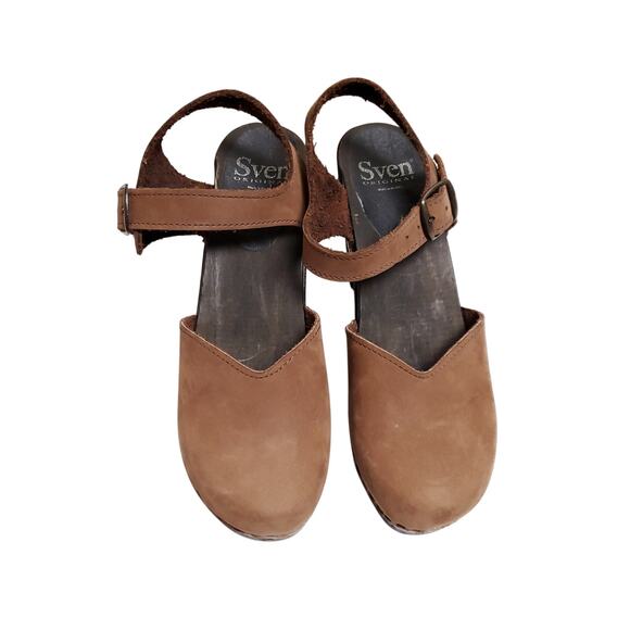 SVEN Mary Jane 3.5” Clogs Mocha Mousse Sz 38 - Picture 4 of 12